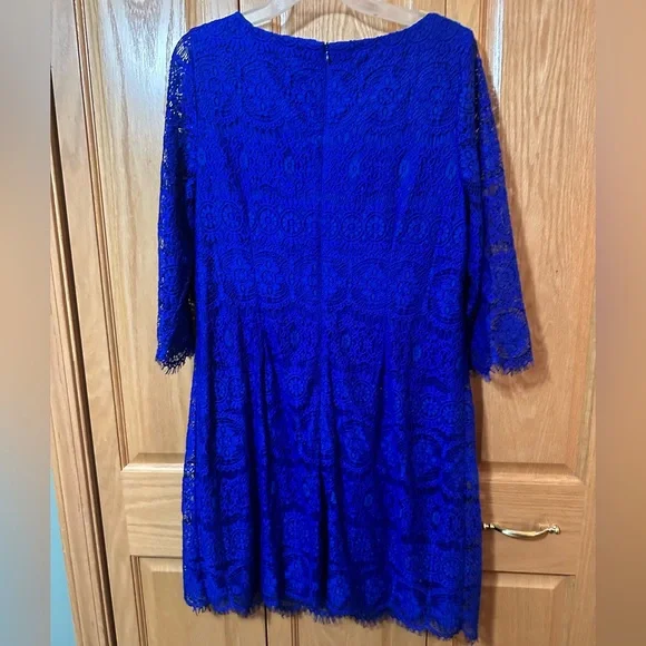 jessica howard blue lace dress Jessica Howard Navy Blue Lace Dress With Jewel Embellishment Size 16 NWOT